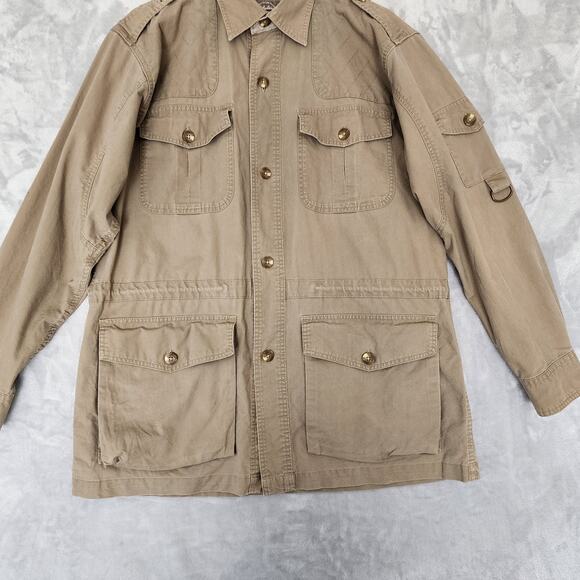 Vintage Cabelas Safari Series Jacket Mens Large Hunting Drawstring Waist Tan - Picture 6 of 10